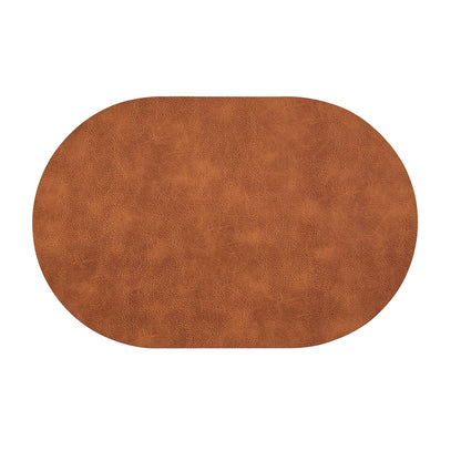 YLUSUJAKX Faux Leather Placemats Set of 8, Heat Resistant Oval Placemats 12" x 18", Waterproof Non-Slip Dining Table Mats for Kitchen Farmhouse Modern Home Decor
