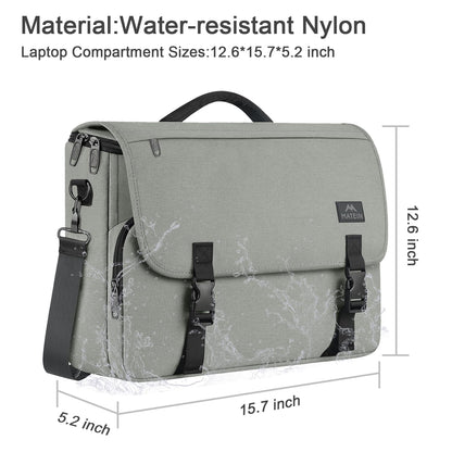 MATEIN School Bag, Bookbag for Teen, College Student Gifts, Mens Briefcase 15.6 inch Laptop Messenger Bag for men, Large Crossbody Satchel Computer Work Office Case with Shoulder Strap, Grey