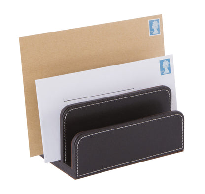 OSCO Brown Faux Leather Letter Holder