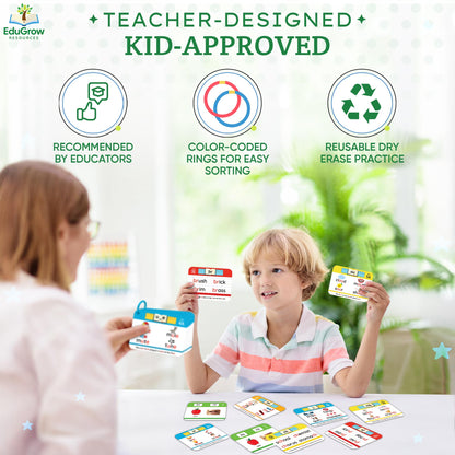 Phonogram Flash Cards - Phonics Flash Cards - Learn to Read - CVC Reading Flashcards for Kids Ages 5-8 - Phonics Games - Homeschool Preschool Kindergarten First Second Grade Learning Activities