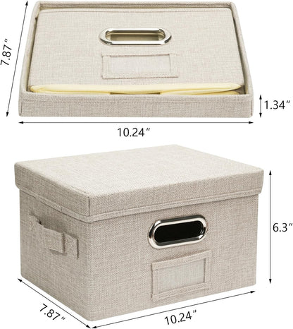Greeting Card Organizer and Storage Box with 20 Pcs Adjustable Dividers, Storing Cards with 84 Pcs Labels Perfect for Storing Greeting Cards, Envelopes, Photos 1 Pack Beige