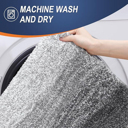 OLANLY Large Bathroom Rugs Mat 40x24, Extra Soft Absorbent Microfiber Bath Rugs, Rubber Backing, Quick Dry, Machine Washable Bath Mats for Bathroom Floor, Tub and Shower, Home Decor Accessories, Grey