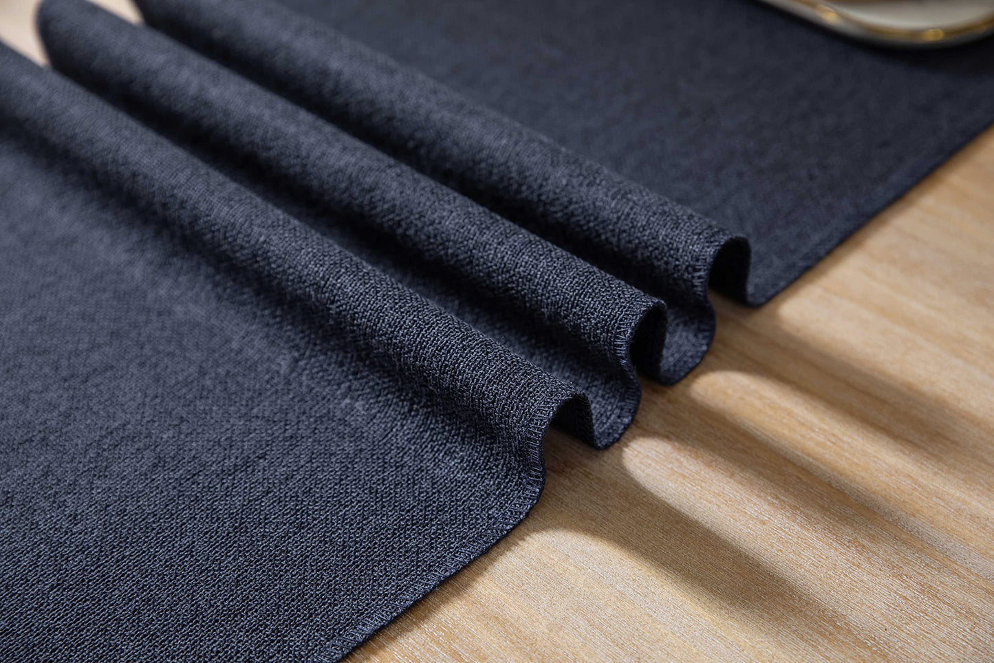 ZeeMart Navy Table Runners 108 Inches Long, Burlap Linen Style Rustic Farmhouse Table Runner, Long Boho Dining Table Runner, 13x108 Inches, Navy