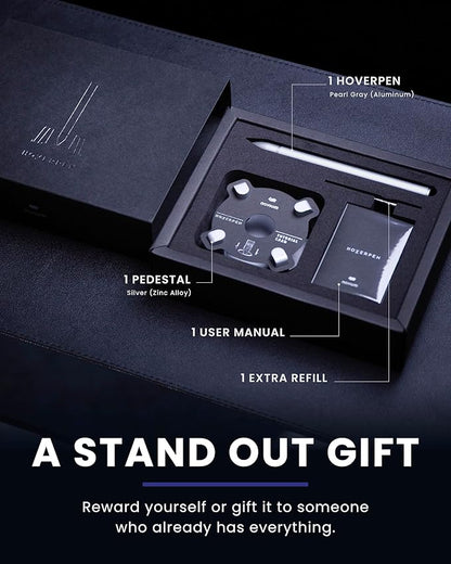 novium Hoverpen - Luxury Pen for Men & Women, Vertically Standing Executive Ballpoint Pen with Top Grade Free-Flowing Ink Refill, Metal Made, Unique Gifts, Luxury Pen for Men, Mens Gifts Ideas