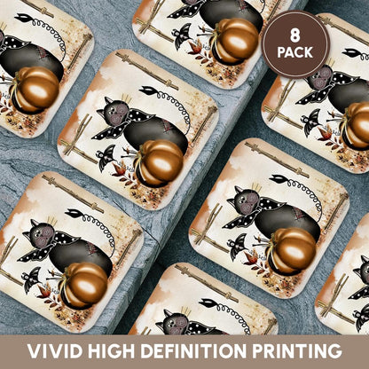 3dRose LLC Halloween Cat Coaster, Soft, Set of 8