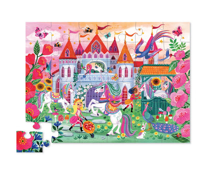Crocodile Creek Jigsaw Puzzle, 36 Piece for Kids 3 Years and Up, Heavy-Duty Shaped Box for Storage, Finished Puzzle Size 18 x 24 inches, Unicorn Castle