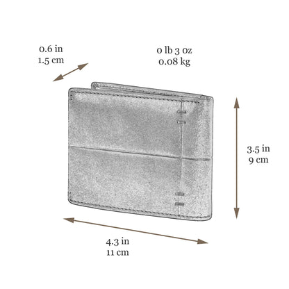 Time Resistance Leather Wallet – Italian Handmade Minimalist Design Wallet - Billfold Credit Card and Cash Holder (Green)