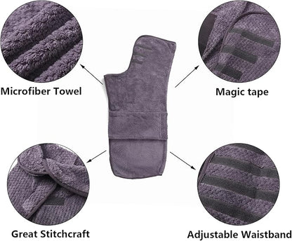 Geyecete Pineapple Grid Fast Drying Super Absorbent Dog Cat Bath Robe Towel - Gray - XXL