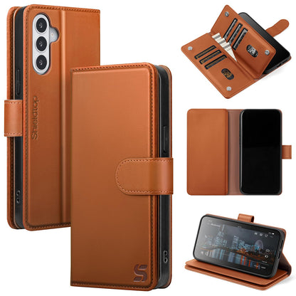 Shieldtop Compatible with Samsung Galaxy S26 Wallet Case with Card Holder,Women Men RFID Blocking PU Leather Flip TPU Protective Cover Credit Card Slots,Phone Case for S26,Light Brown