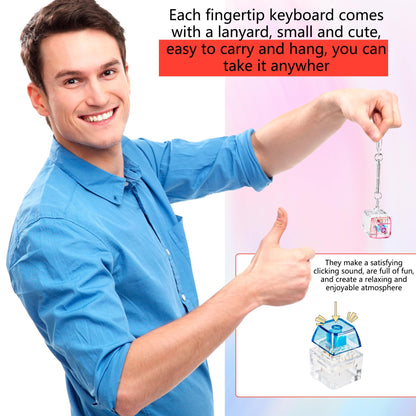 Hoarost 36 Pcs Keyboard Finger Toy Mini Keyboard Clicker Keychain Mechanical Key Toy for for Adult Pass The Time Classroom Gifts Birthday Party Favors