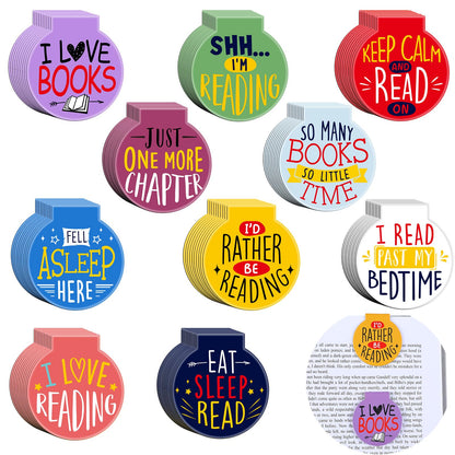 AmazingSpark 100 Pcs Magnetic Reading Bookmarks Bulk Magnet Reading Awards for Book Lover Motivational Book Marker Clips for Students Teacher Office Classroom Incentives