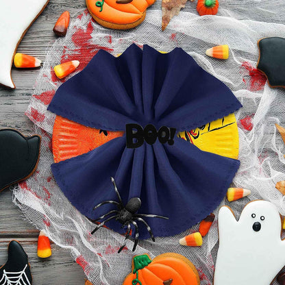 Getfitsoo Halloween Napkin Rings Set of 12, Ghost Boo Halloween Black Napkin Holders Metal Buckles for Halloween Party Decorations Home Kitchen Dinner Table Setting