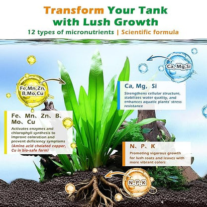 HC035 All-in-One Liquid Aquarium Plant Fertilizer - with Essential Micro & Macro Nutrients for Freshwater Planted Tanks, 150ml/500ml/1000ml (150mL)