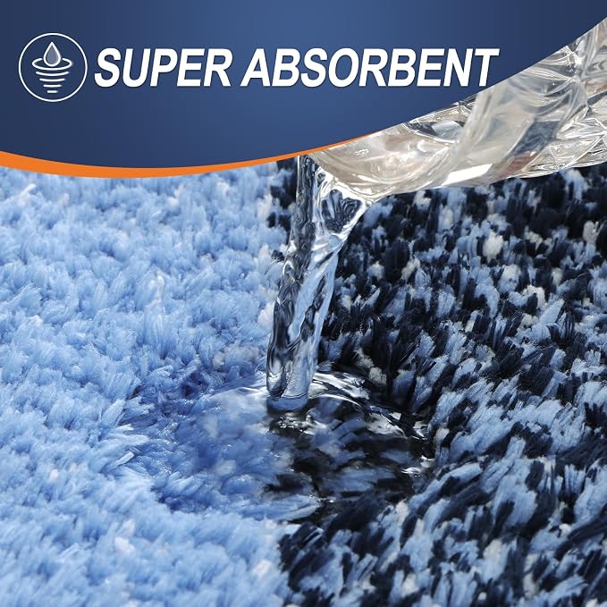OLANLY Bathroom Runner Rugs Mat 47x20, Extra Soft Absorbent Microfiber Bath Rugs, Rubber Backing, Quick Dry, Washable Long Bath Mats for Bathroom Floor, Tub and Shower, Home Decor Accessories, Navy