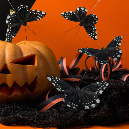 YCHTEWY- 12 pcs Black Butterflies Party Decorations Halloween Decoration Home Decoration…