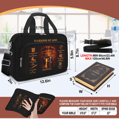 LAOTANGJIA God Bible Cover Case for Boys Men Kids,God Says I Am Bible Canvas Carrying Case Bag with Detachable Shoulder Strap, Pens and Highlighters Cross Clips for Bible Study & Church