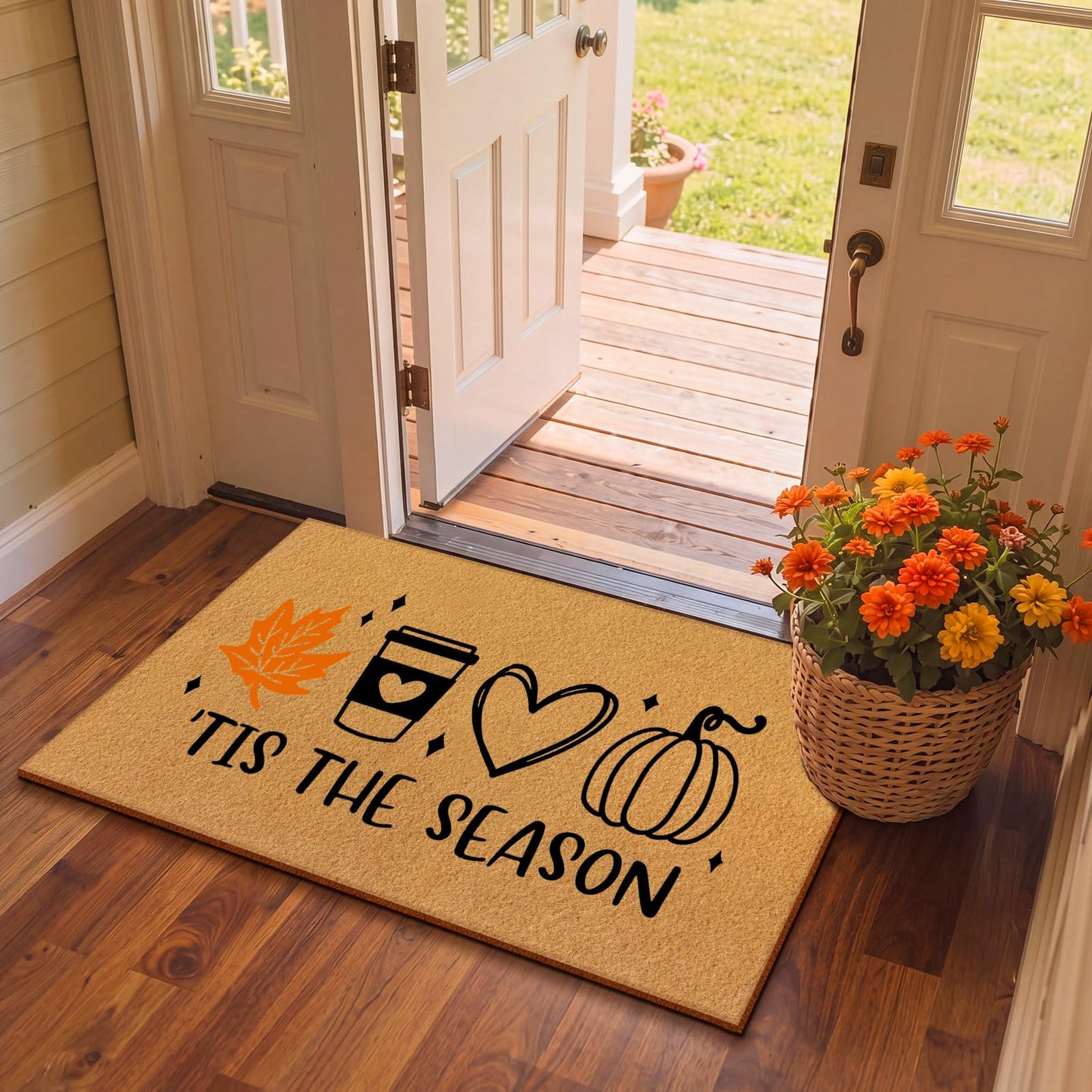 Yookeer 14 Pcs Fall Halloween Stencils for Door Mats, Reusable Pumpkin Ghost Welcome Templates for Autumn Halloween Painting on Doormat Wood Signs Wall Crafts DIY Project