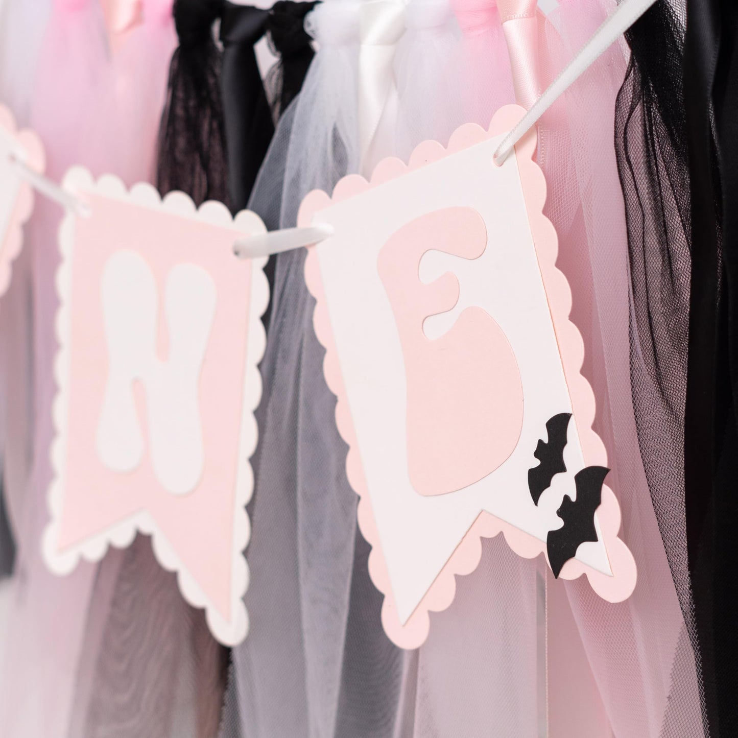 Spooky One High Chair Banner - Halloween Spooky Highchair Banner 1st Birthday, Little Ghost Halloween First Birthday Party Decorations for Cake Smash, Photo Props