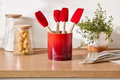 Le Creuset Stoneware Signature Straight Wall Utensil Crock, 1 qt., Cerise