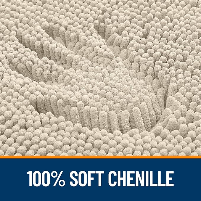 OLANLY Large Bathroom Rugs 70x46, Extra Soft Absorbent Chenille Bath Rugs, Rubber Backing Quick Dry, Machine Washable Bath Mats for Bathroom Floor, Tub and Shower, Home Decor Accessories, Sand