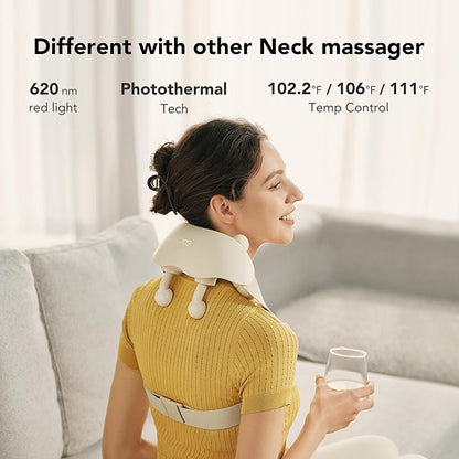 SKG FSA Eligible Cordless Neck Massager for Pain Relief Deep Tissue, Shiatsu Shoulder Massager with Heat, Massage Tools for Trapezius, Lymphatic Drainage, Relaxation Therapy, HSA Items
