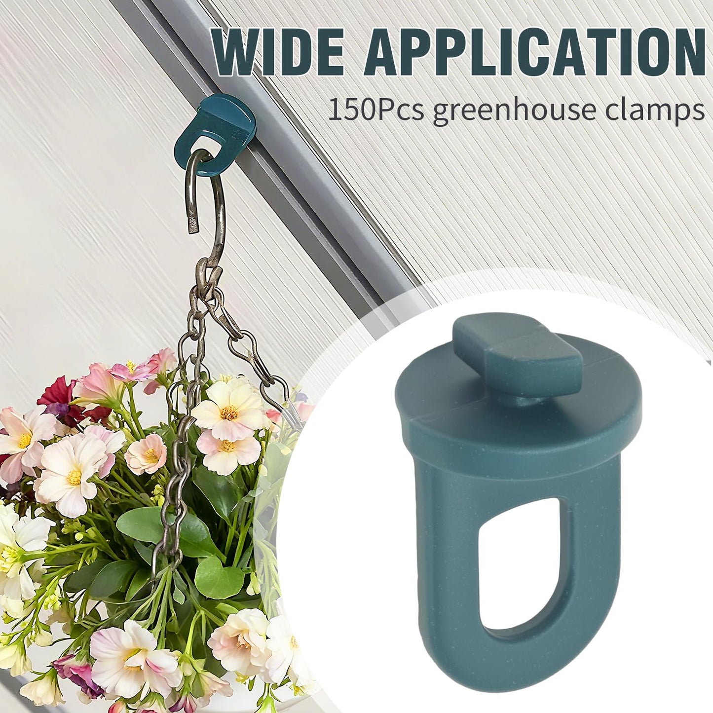 Saihisday 150Pcs Greenhouse Hooks Hanger Kit - Twist Clips for Aluminium Greenhouse Insulation