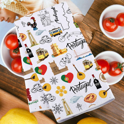 JNIAP Portugal Kitchen Towel Portugal Gifts Portuguese Kitchen Towels Portugal Housewarming Gift Portugal Dish Towels(Portuga KT)