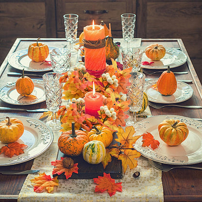 Bacucine 4Pcs Fall Wreaths Small Candle Rings with Maple Leaves Fall Candle Holders Artificial Flower Wreath for Wedding Farmhouse Door Home Table Home Decor