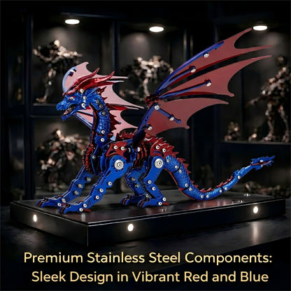 3D Metal Dragon Model Kit for Adults, Mechanical Pterosaur Puzzle, DIY Assembly Steel Model, Challenging Building Kit, Unique Gift for Men Desk Decor