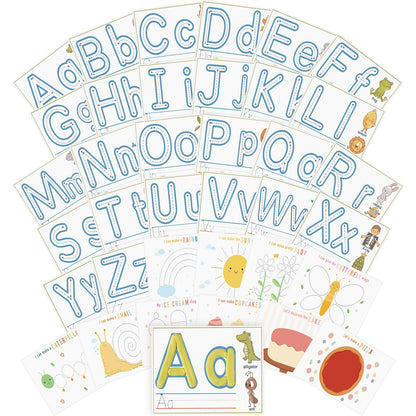 Ireer 36 Pcs Playclay Dough Mats for Kids Activity Card for Clay Back to School Preschool Number Alphabet Animal Shape Learning Activity Games for Classroom Home Educational Supplies