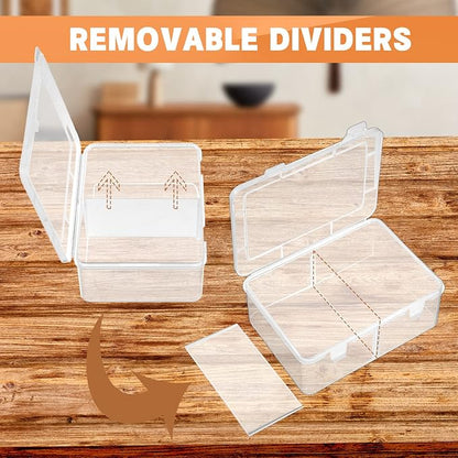 Vicenpal 300 Card Storage Box Compatible with Mtg TCG Clear Plastic Trading Card Storage Box with Removable Divider Hard Trading Deck Case for Baseball Football Game Organizer Collector(6 Pcs)