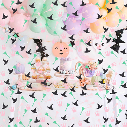 200Pcs Witch Themed Confetti - Magic Birthday Wedding Party Decorations,Pink Green Witches Table Centerpiece,Crown Broom Magic Wand Scatters Confetti,Good Bad Witch Party Photo Props