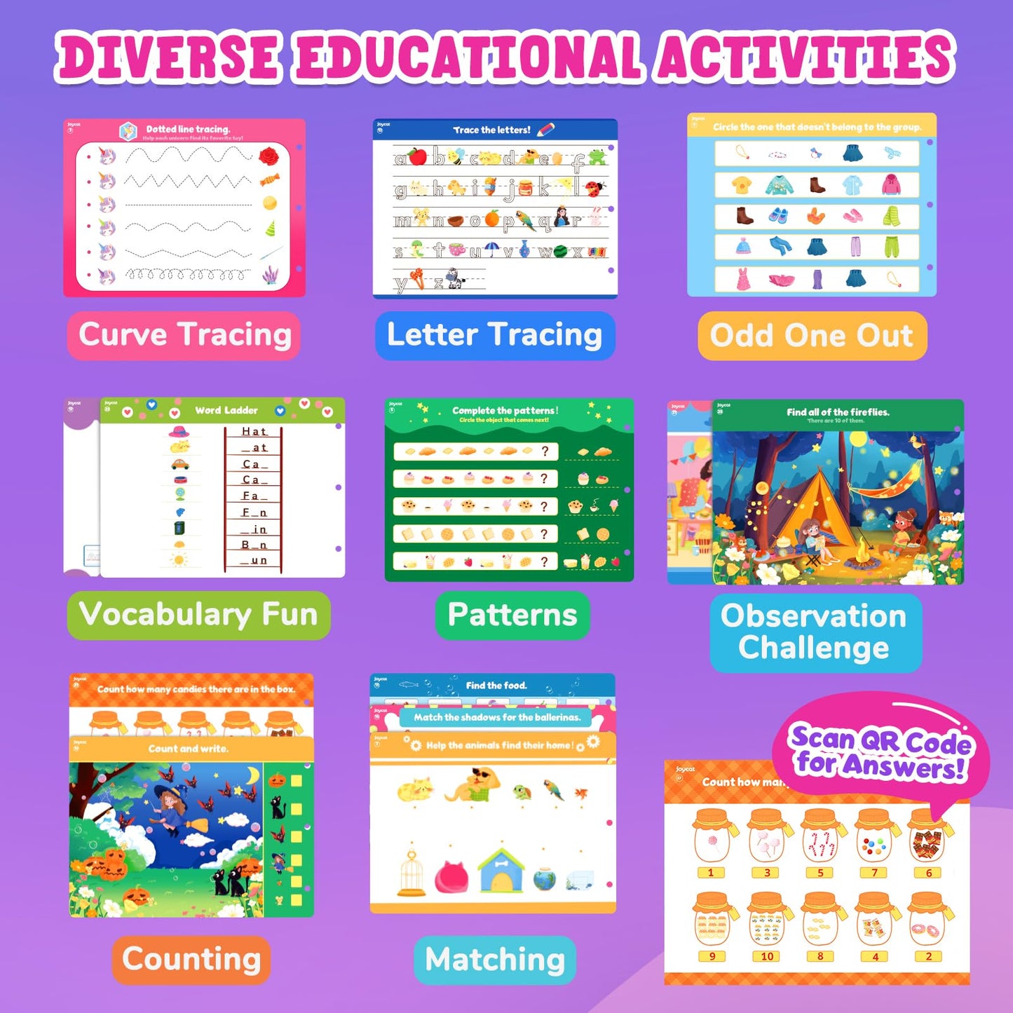 JoyCat Seek & Find Game Book, Educational Toys for Girls Ages 3-5, Preschool Learning Activities for Toddlers & Kids, Christmas Road Trip Travel Toys for Car & Airplane, Gifts for 3 4 5 6 Year Olds