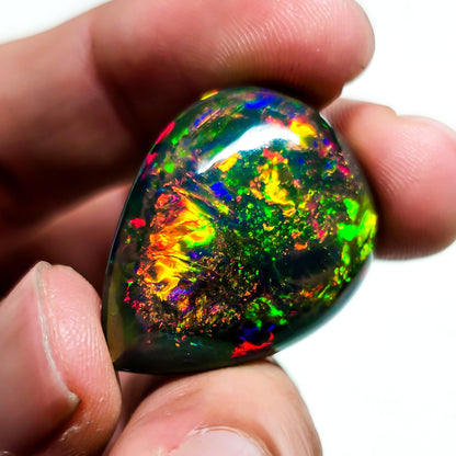 21.50 Ct Welo Fire Ethiopian Opal | Oval Cabochon Loose Gemstone 23x18 mm