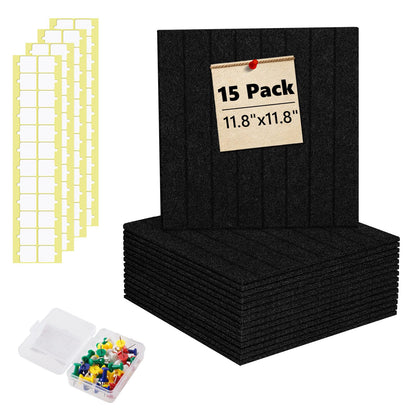 Large Bulletin Board 59" X 36" Cork Boards for Wall Alternative 15 Pack Black Fine-Stripe Felt Bulletin Board 96 Safe Adhesive 35 Push Pins for Office School Home Room Decor