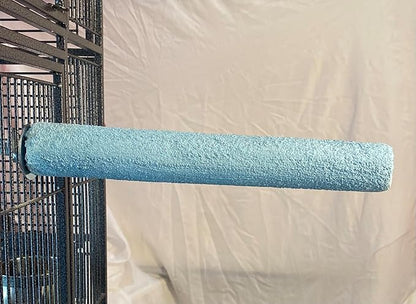 Polly's Pastels Nail Trimming & Beak Conditioning Safety Perch for Cockatiels, Cockatoos, Macaws, Parakeets, Budgies, Parrots and All Other Birds (Blue, Large Long-1 1/2