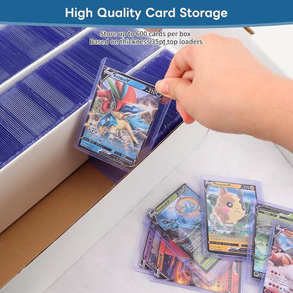 6 Pack Trading Card Storage Box, 2340 Count Card Storage Box White Sports Cards Storage Box Card Organizer Box Bulk Cardboard Card Storage Trading Card Box for Organizing Soccer Basketball Game Cards