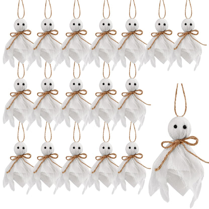 18 Pcs Halloween Ghost Hanging Ornaments Tree Farmhouse Rustic Cloth Ghosts Hanging Decoration for Front Yard Patio Lawn Garden Party Décor and Holiday Decorations