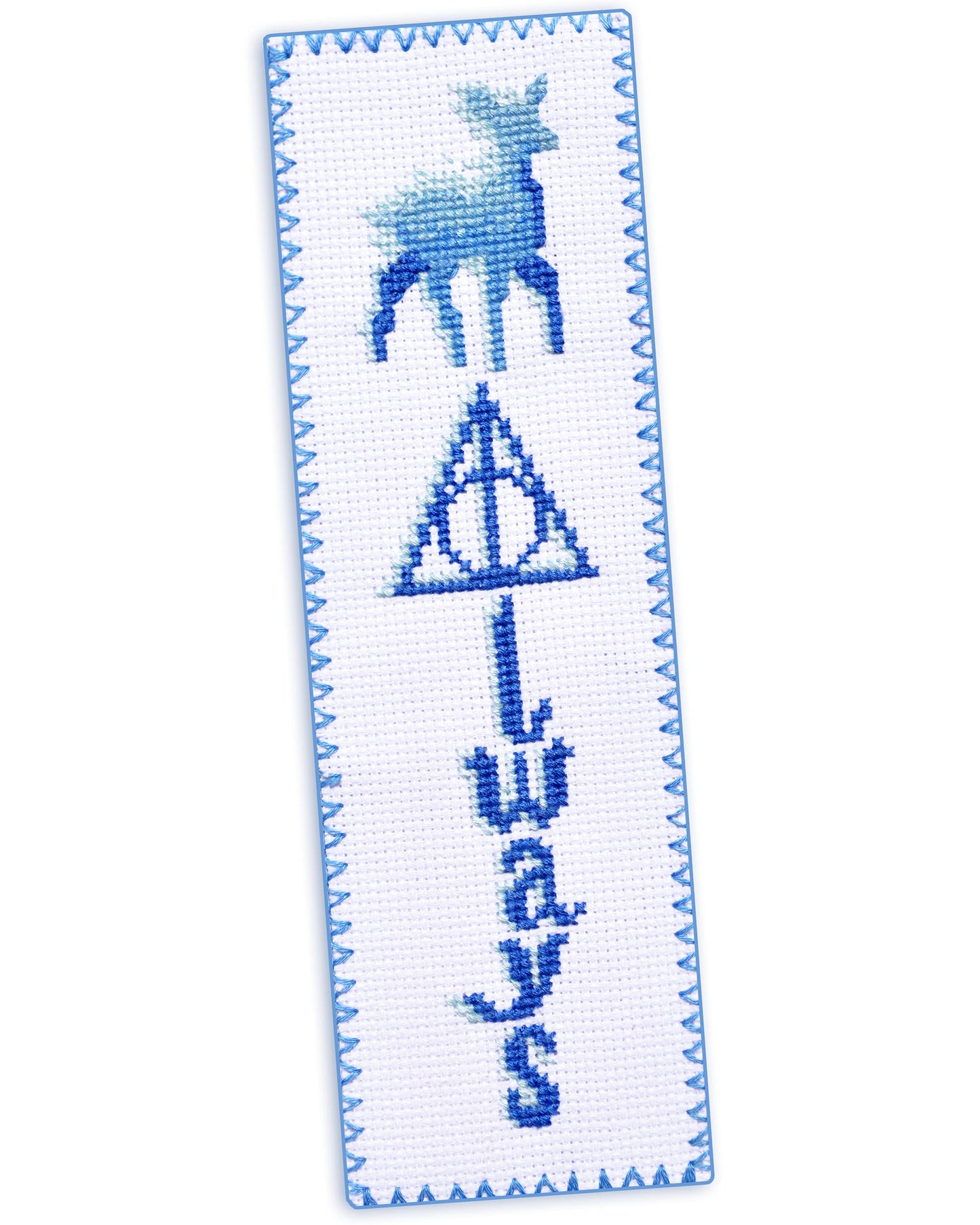 Personalized.Design Cross Stitch Kit for Beginners “Always” - Deathly Hallows DIY Embroidery Bookmark