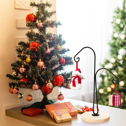 WRINGKIT 4 Pack Ornament Display Stand, Ornament Hanger Stand with 2 Arms, Metal Air Plant Flower Holder, Hanging Terrarium Stand for Christmas Halloween Decoration, Glass Crystal Ball
