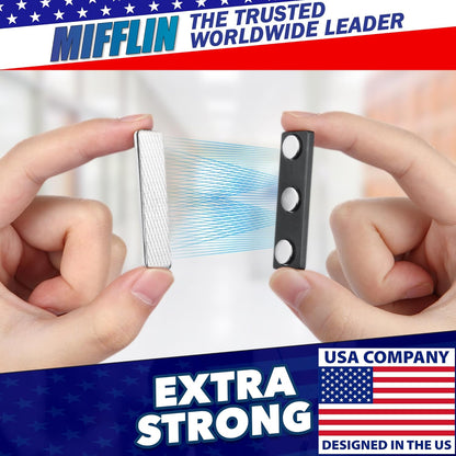 Mifflin-USA - Name Tag Magnets - 200 Pack, 1.75 x 0.5 Inches - Premium ID Badge Holder with 3 Extra Strong Neodymium Magnets