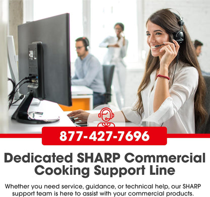 Sharp R-21LCFS Medium-Duty Commercial Microwave Oven with Dial Timer, Stainless Steel, 1000-Watts, 120-Volts