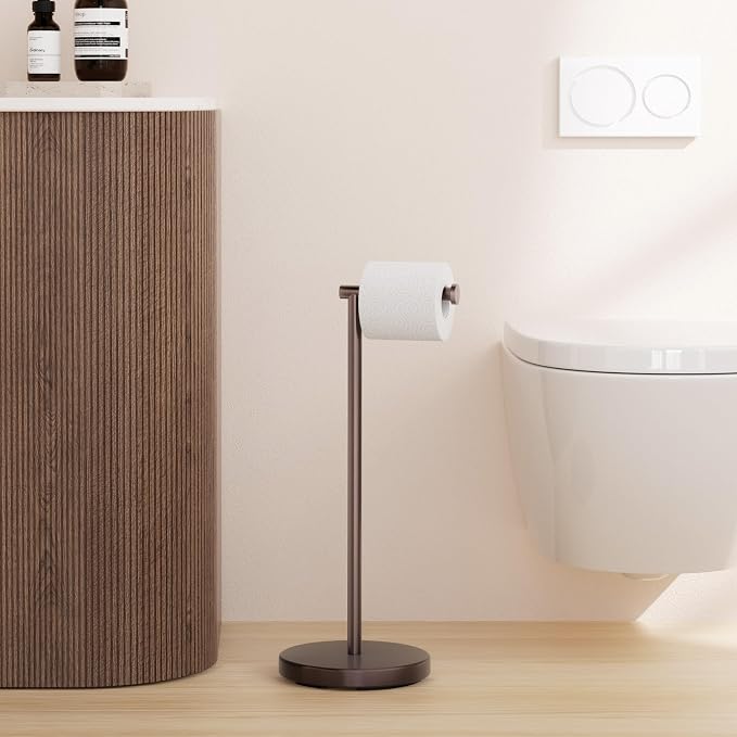 KES Bronze Toilet Paper Holder Stand, Toilet Roll Holder Free Standing with Heavy Base, 18/8 Stainless Steel, BPH283S1-BB