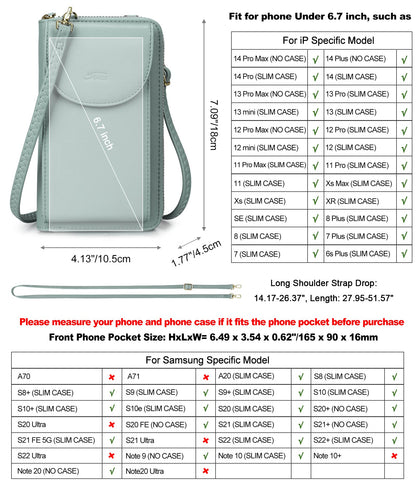 S-ZONE Small Crossbody Bags for Women Cell Phone Purse RFID Blocking Wallet Purses with Credit Card Slots
