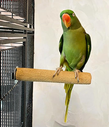 Polly's Pastels Nail Trimming & Beak Conditioning Safety Perch for Cockatiels, Cockatoos, Macaws, Parakeets, Budgies, Parrots and All Other Birds (Brown, Large-1 1/2" Dia. x 9" Long)