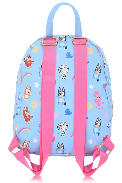 Fast Forward Bluey Backpack for Boys, Girls, Women, Men, Unisex | Cute PU Leather 10" Bluey Mini Backpack Purse Shoulder Purse | Bluey Bag and Bluey Accessories