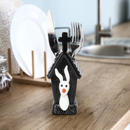 Disney Nightmare Before Christmas Toothbrush Holder - Black & White Resin Pencil Holder Features Zero - Bathroom Storage