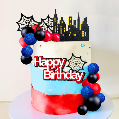 48Pcs Superhero Birthday Cake Decoration Superhero Party Favors Cupcake Cake Decoration Spider Cake Decoration