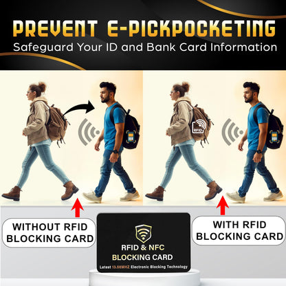 SaiTech IT 5 Pack RFID Blocking Card, One Card Protects Entire Wallet Purse, NFC Contactless Bank Debit Credit Card Protector ID ATM Guard Card Blocker–(Black)