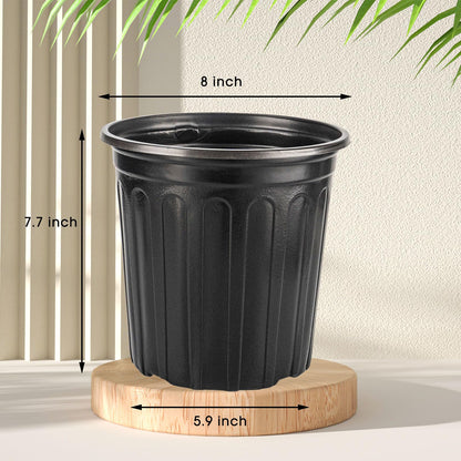 30Pack 2 Gallon Plant Nursery Pots, Thickened Soft Plastic Seedling Starter Pots, Plastic Plant Container with Drainage Hole for Indoor Outdoor Flower Seed,Succulents,Cuttings,Transplanting - Black